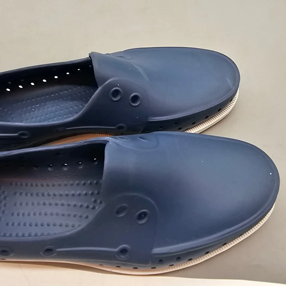 Native Jefferson Sugarlite Navy Blue Perforated Slip On Shoes Mens 6 Womens 8